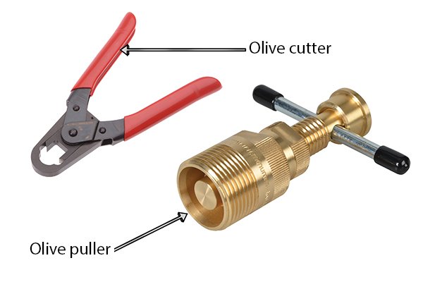 olive cutter and puller plumbers tools